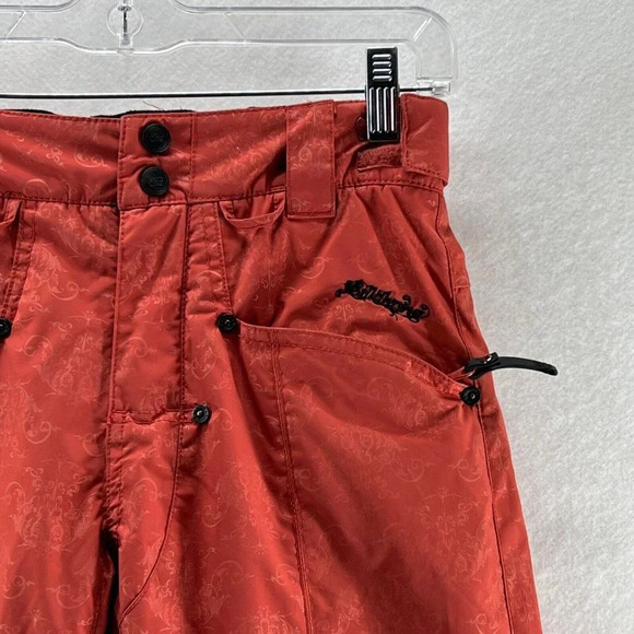 Billabong Winter Ski Snow Pants Girls Sz M Straight Insulated Waterproof Orange - Picture 4 of 8